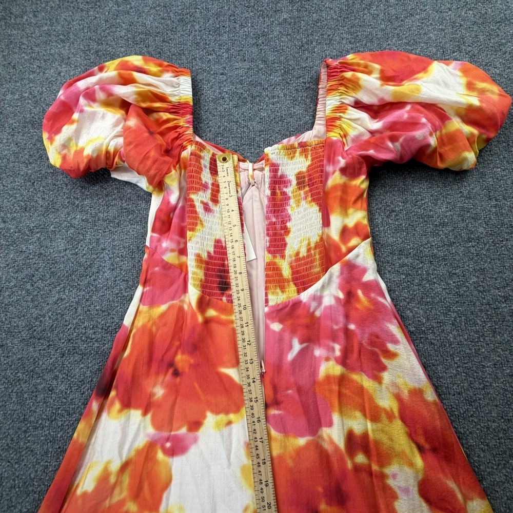 Alex Marie Monroe Floral Midi Dress Puff Sleeve Smocked Back Size 8 NWT - Picture 12 of 13